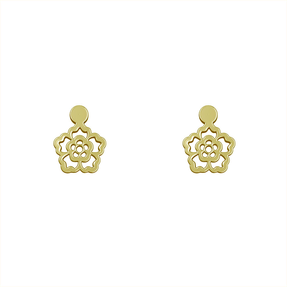 گوشواره طلا 18 عیار زنانه مدوپد مدل گل کد GA1-14629