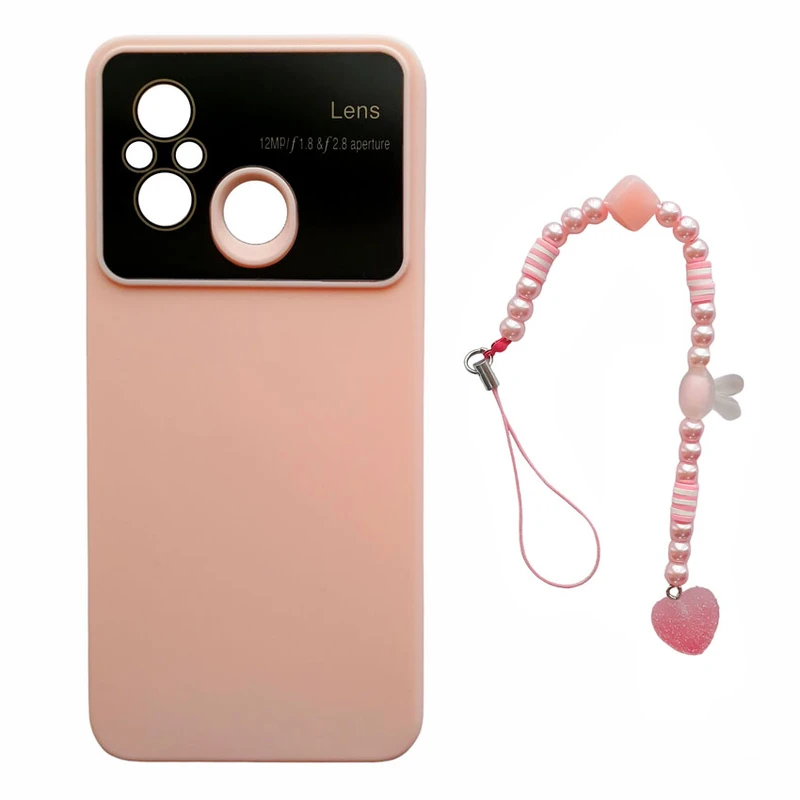 کاور مدل سیلیکونی طرح Lens کد A9870 مناسب برای گوشی موبایل شیائومی Redmi 12C / Redmi 11A / Poco C55 به همراه بند آویز 