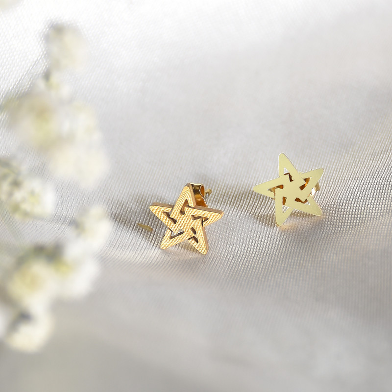 نیم ست زنانه مدل استیل ستاره ای کد NSAT01