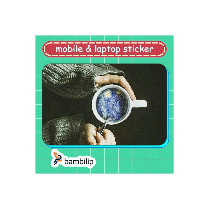 استیکر بامبیلیپ مدل کارت عابر طرح نوشیدنی شب ستاره باران کد 5722224