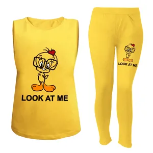 ست تاپ و شلوار زنانه مدل Look رنگ زرد