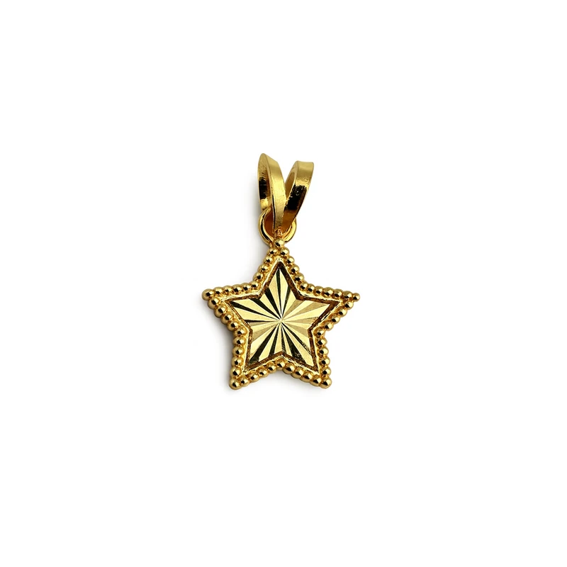 آویز گردنبند طلا 18 عیار زنانه مان گالری طرح ستاره ونکلیف کد M-4055
