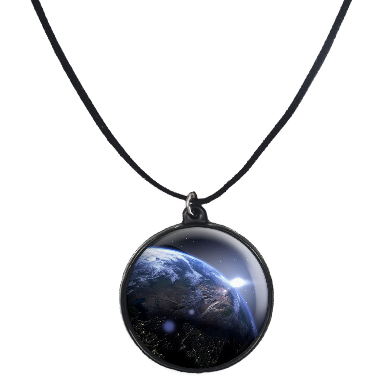 گردنبند پرمانه طرح زمین کد pmb.23516 مدل دو طرفه