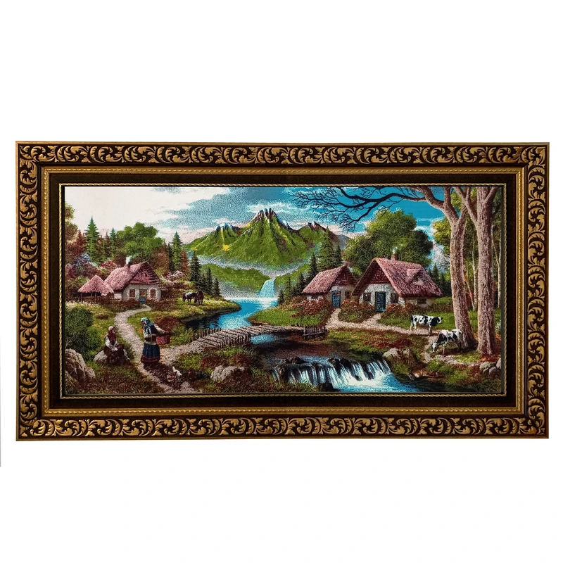 تابلو فرش ماشینی طرح دستبافت مدل آبشار کد 8215