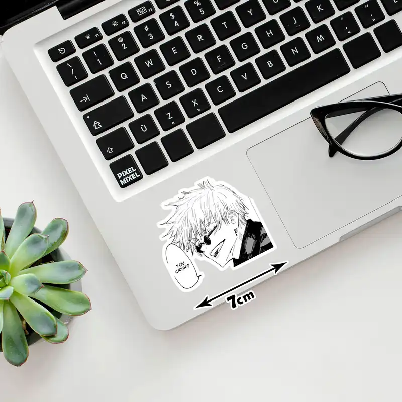 استیکر لپ تاپ پیکسل میکسل مدل انیمه جوجوتسو کایسن گوجو ساتورو گریه میکنی