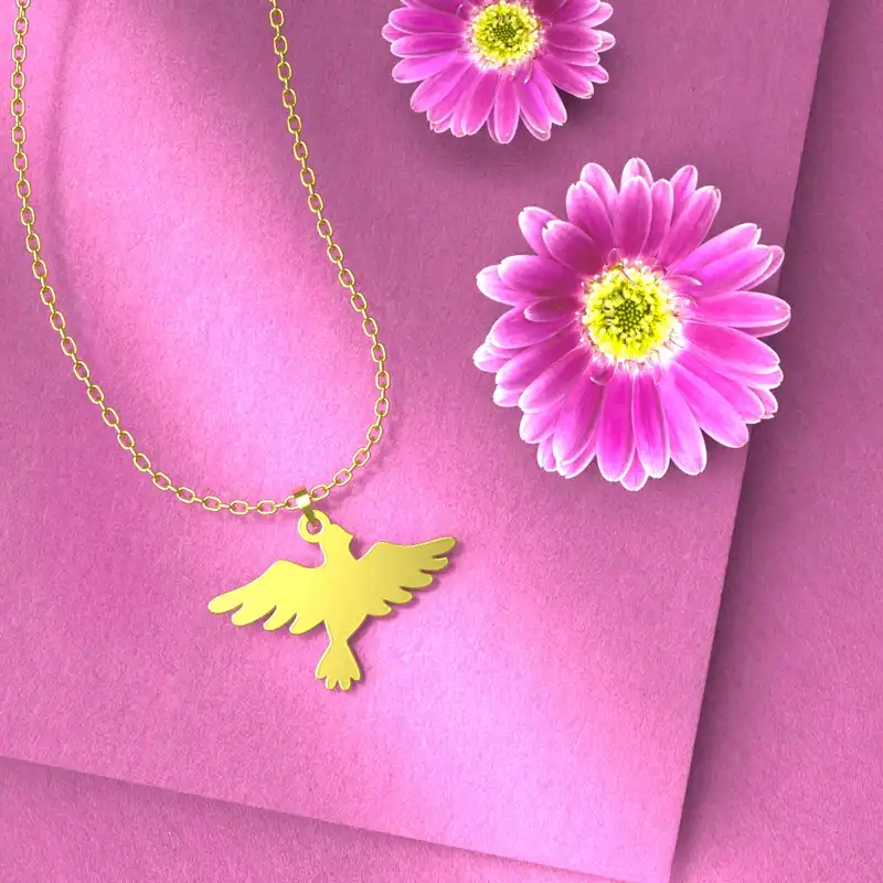 گردنبند طلا 18 عیار زنانه مدوپد مدل پرنده کد D3-1-1236