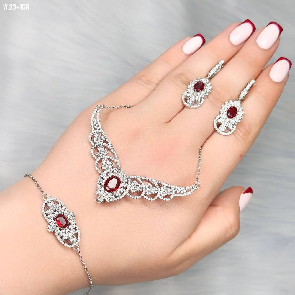 نیم ست نقره زنانه مدل MRJ1057 نیم ست نقره زنانه مدل MRJ1057