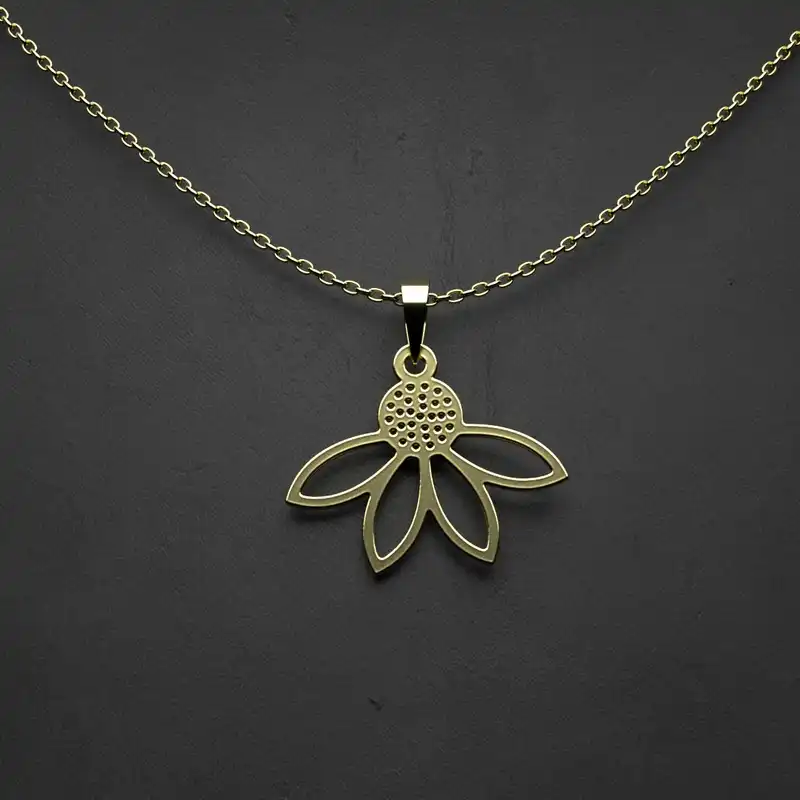 گردنبند طلا 18 عیار زنانه مدوپد مدل گل کد II2-1-1166