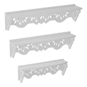 شلف دیواری طرح گل رز  مدل SH-NZ096 مجموعه 3 عددی