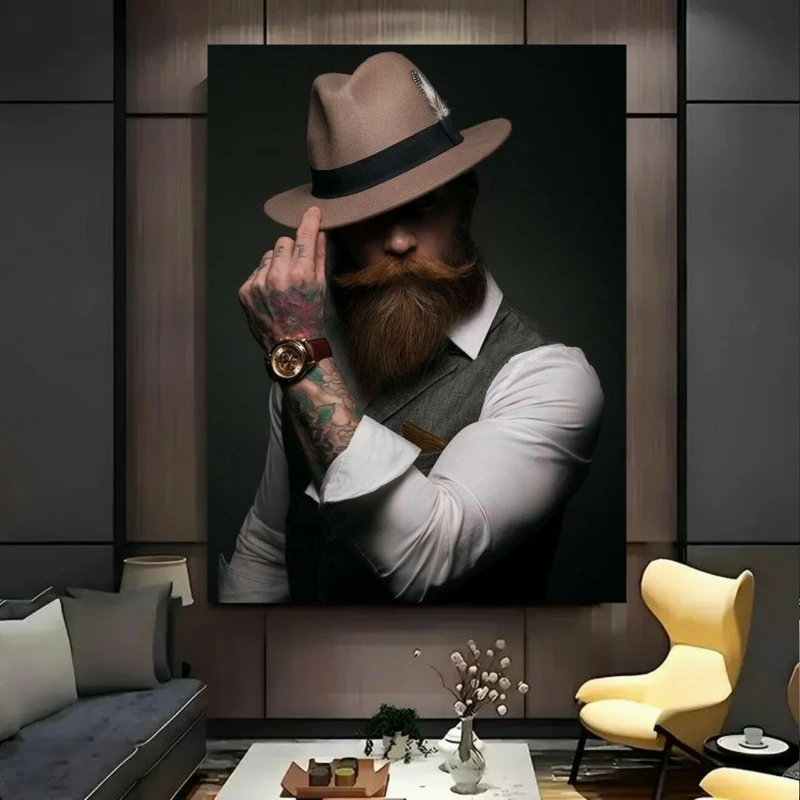 تابلو بوم طرح مخمل استایل شیک مدل مردانه کد GR1807