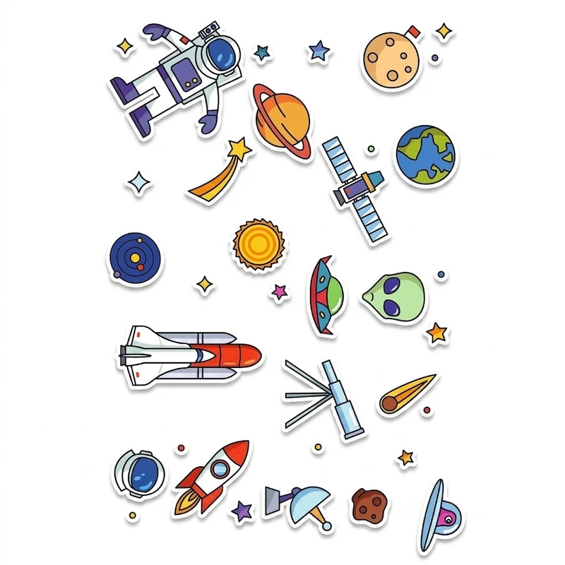 استیکر لپ تاپ مدل space مجموعه 20 عددی