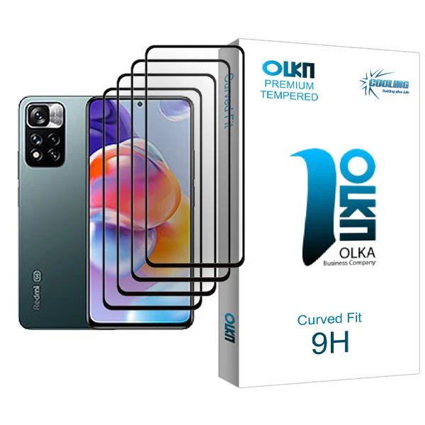 محافظ صفحه نمایش کولینگ مدل Olka Glass MIX004 مناسب برای گوشی موبایل شیائومی Redmi Note 11 Pro+ 5G بسته چهار عددی