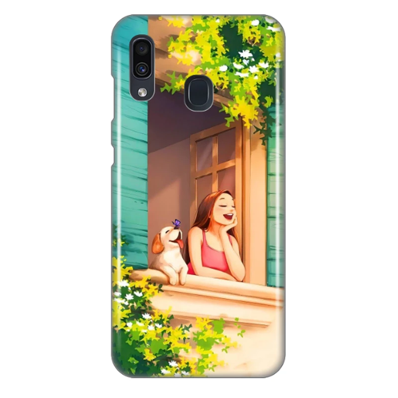 کاور طرح دختر و پنجره کد DIMO-015 مناسب برای گوشی موبایل سامسونگ Galaxy A30 / Galaxy A20