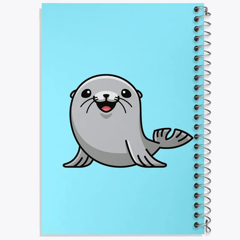 دفتر شطرنجی 50 برگ خندالو طرح حیوانات آبزی شیر دریایی کد 28157