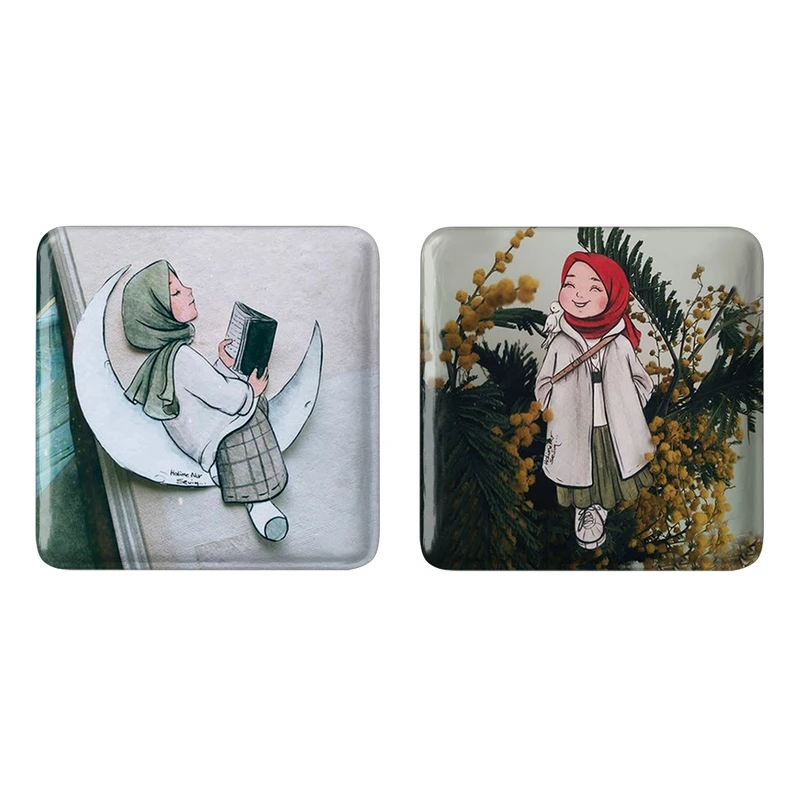 مگنت خندالو مدل حجاب کد 55435544 مجموعه 2 عددی