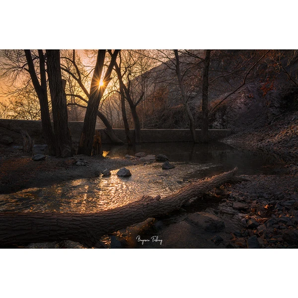 تابلو شاسی مدل منظره غروب گلابدره تهران کد 036