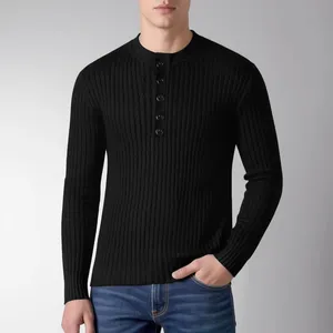 پلیور یقه ایستاده مردانه مدل اندامی دکمه دار 02