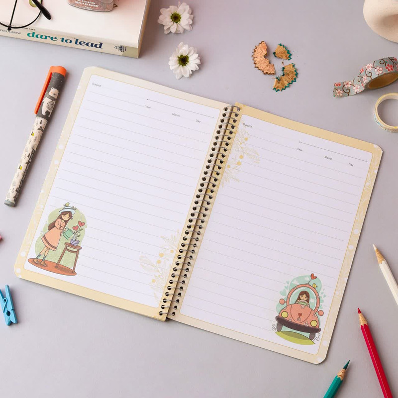 دفتر مشق 50 برگ دایان مدل حاشیه دار کد 43541 بسته 4 عددی