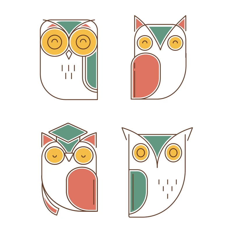 استیکر کلید و پریز مدل جغد های رنگی کد OS4X مجموعه 4 عددی