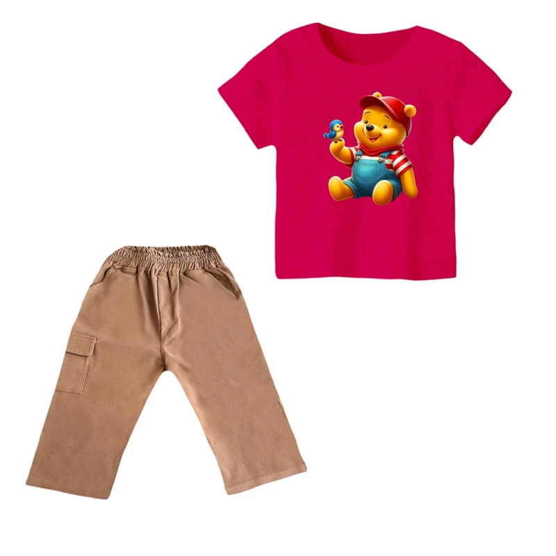 ست تی شرت و شلوارک پسرانه مدل پو کد ۳۹