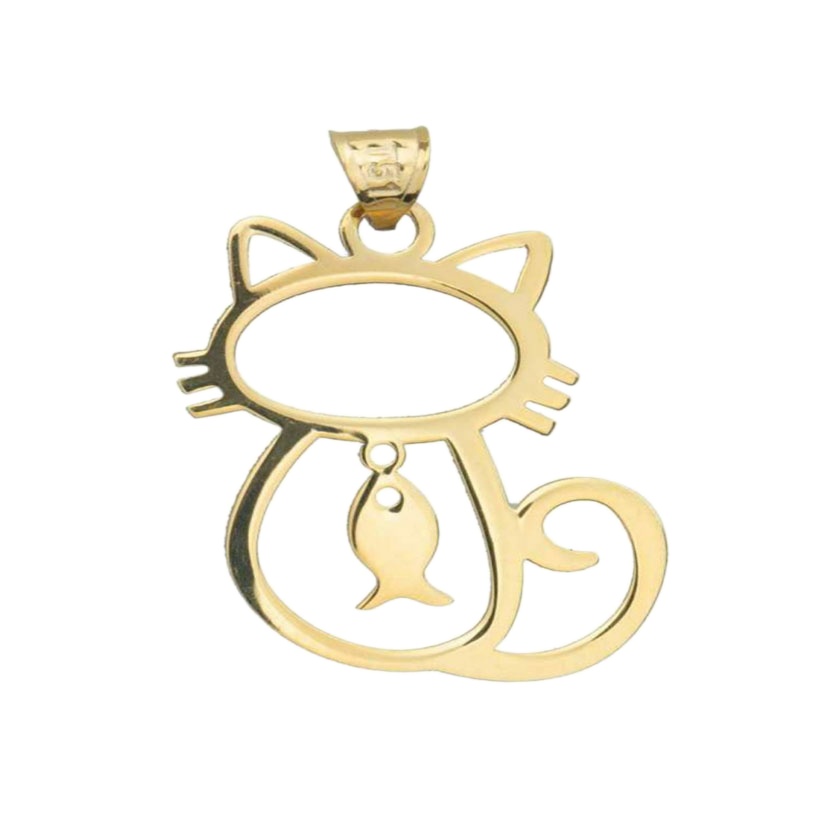 آویز گردنبند طلا 18 عیار زنانه مدل گربه