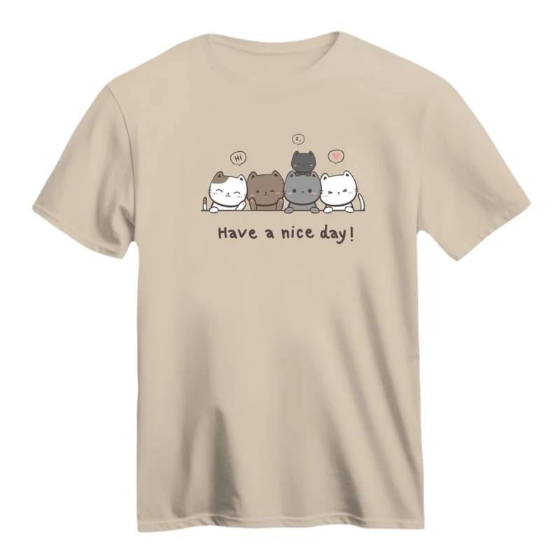 تی شرت آستین کوتاه زنانه مدل گربه های بامزه