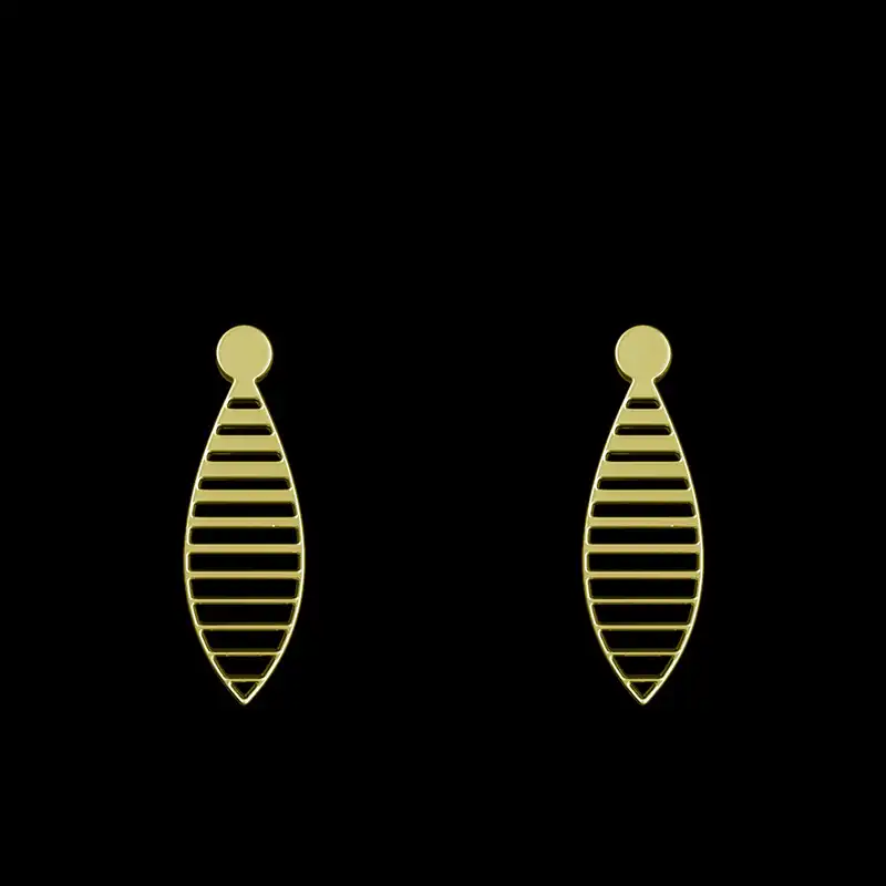 گوشواره طلا 18 عیار زنانه مدوپد مدل هندسی کد GA1-14949