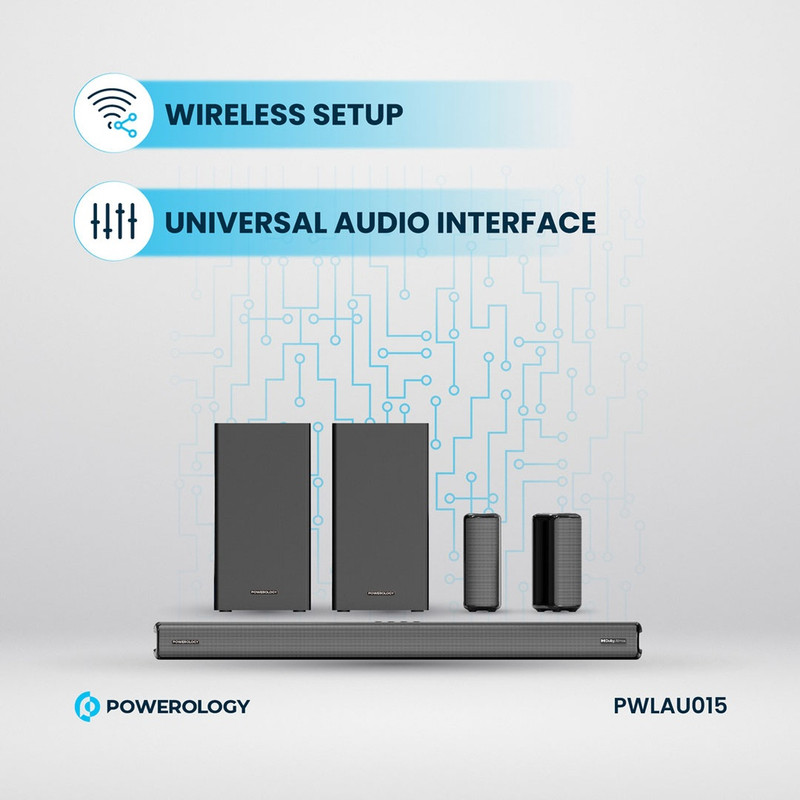 سینمای خانگی پاورولوجی مدل 5.2.4CH Dual Woofer Wireless Home Theater مجموعه 5 عددی