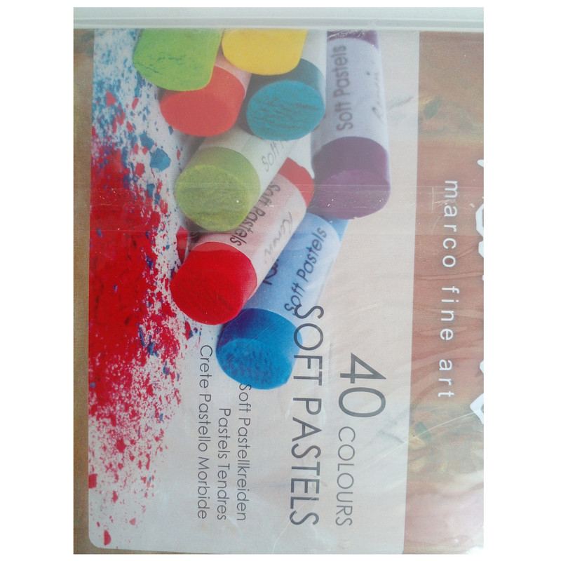 پاستل گچی 40 رنگ رینویر مدل marco fine art کد soft به همراه کاغذ یادداشت