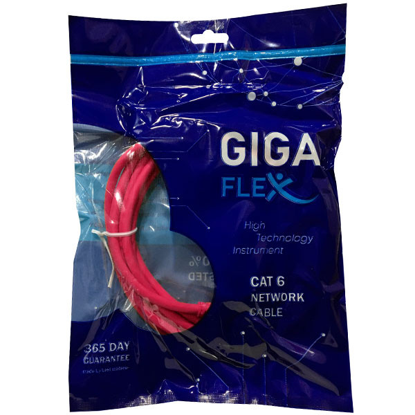 کابل شبکه Cat6 گیگافلکس مدل GI-UTP-5M-RED