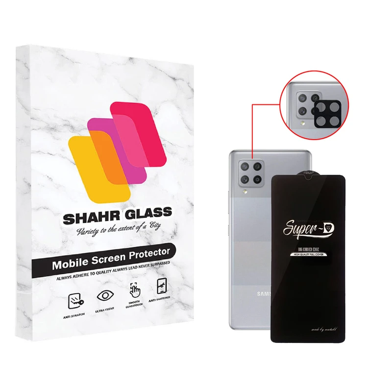 محافظ لنز دوربین شهر گلس مدل 2SFA مناسب برای گوشی موبایل سامسونگ Galaxy A42 5G به همراه محافظ صفحه نمایش
