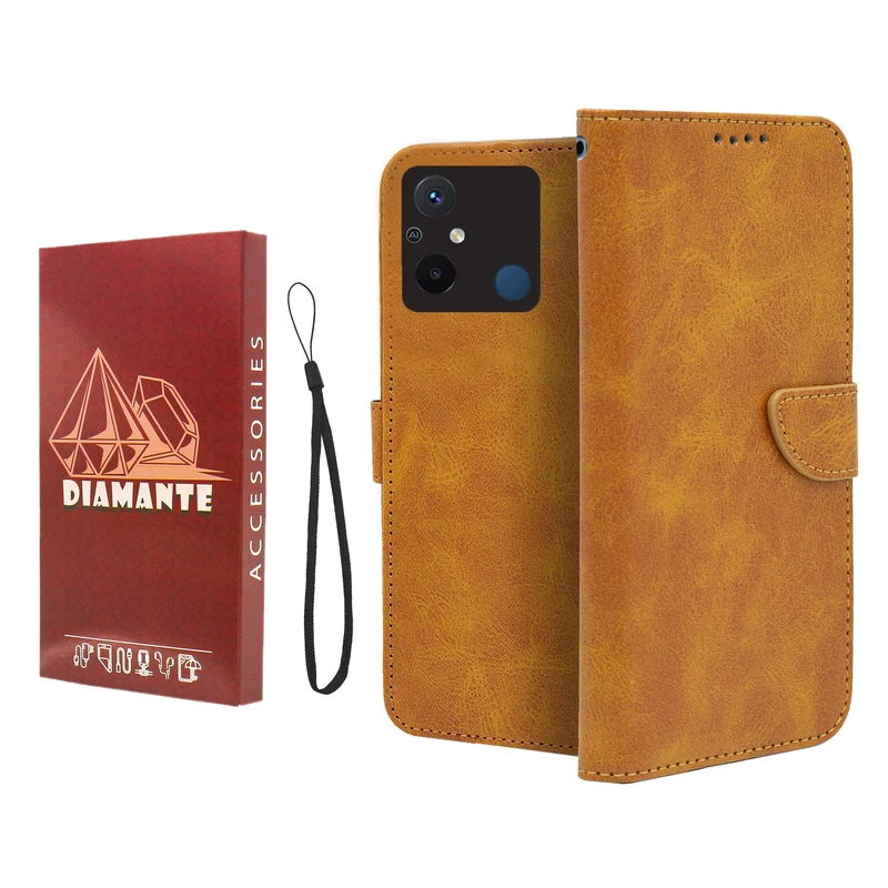 کیف کلاسوری دیامانته مدل Mortand Ros مناسب برای گوشی موبایل شیائومی Poco C55 به همراه بندآویز