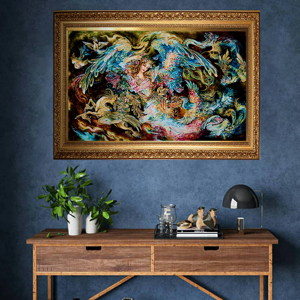 تابلو فرش دستباف مدل مینیاتور اروپایی کد 20