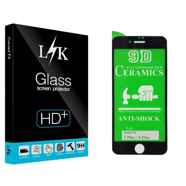 محافظ صفحه نمایش 9D ال کی مدل +HD مناسب برای گوشی موبایل اپل iphone 7 plus / 8 plus