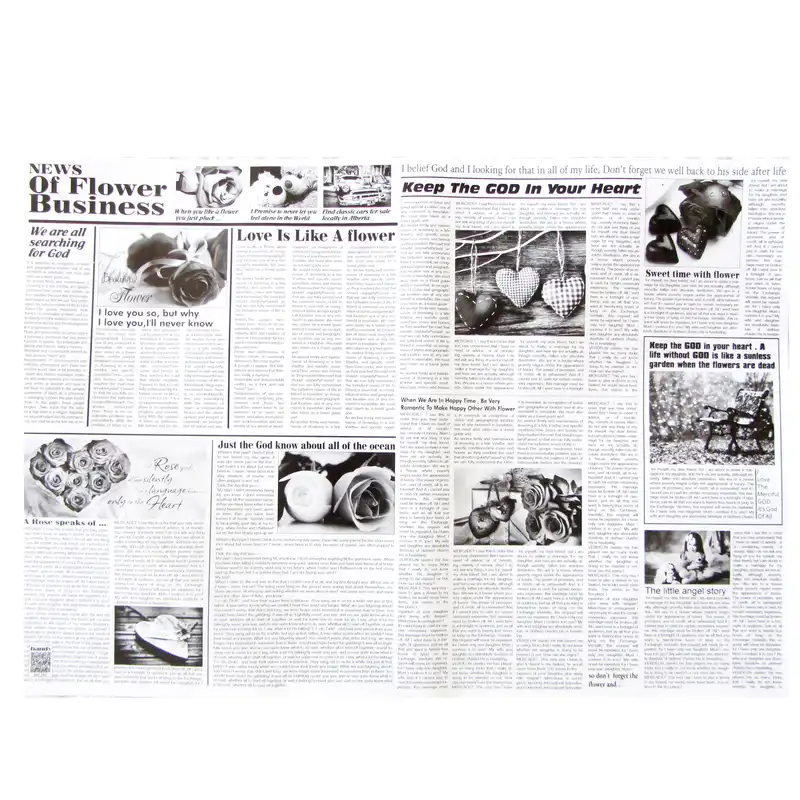 کاغذ کادو طرح روزنامه بسته 5 عددی