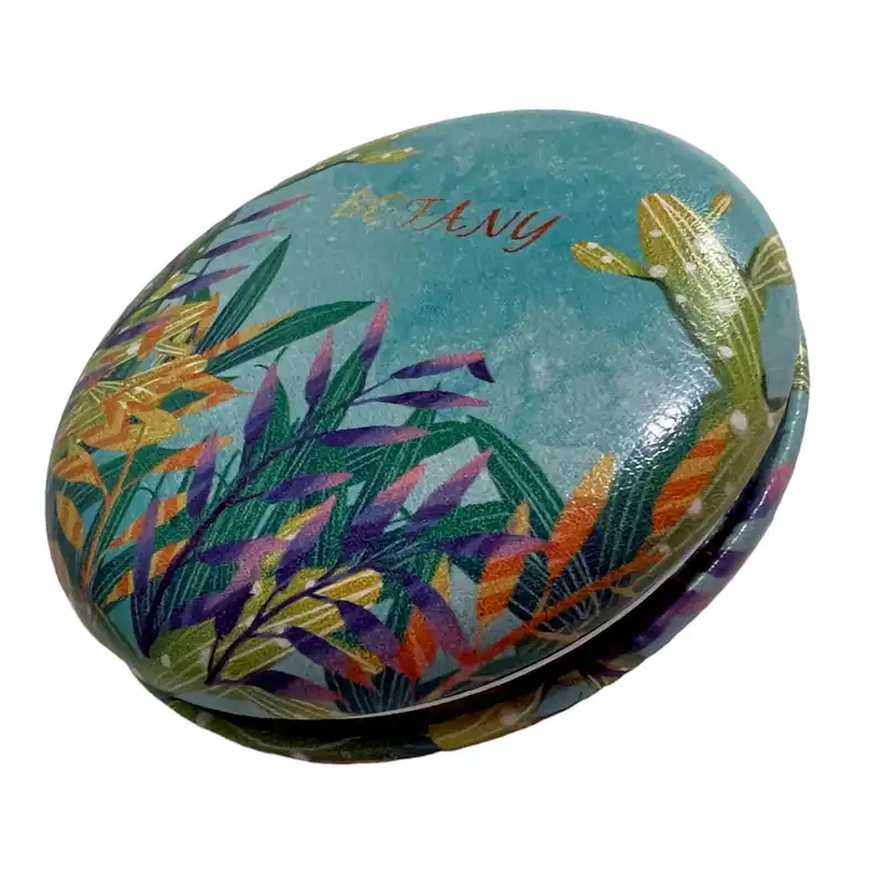 آینه جیبی مدل دایره بوته زار و کاکتوس