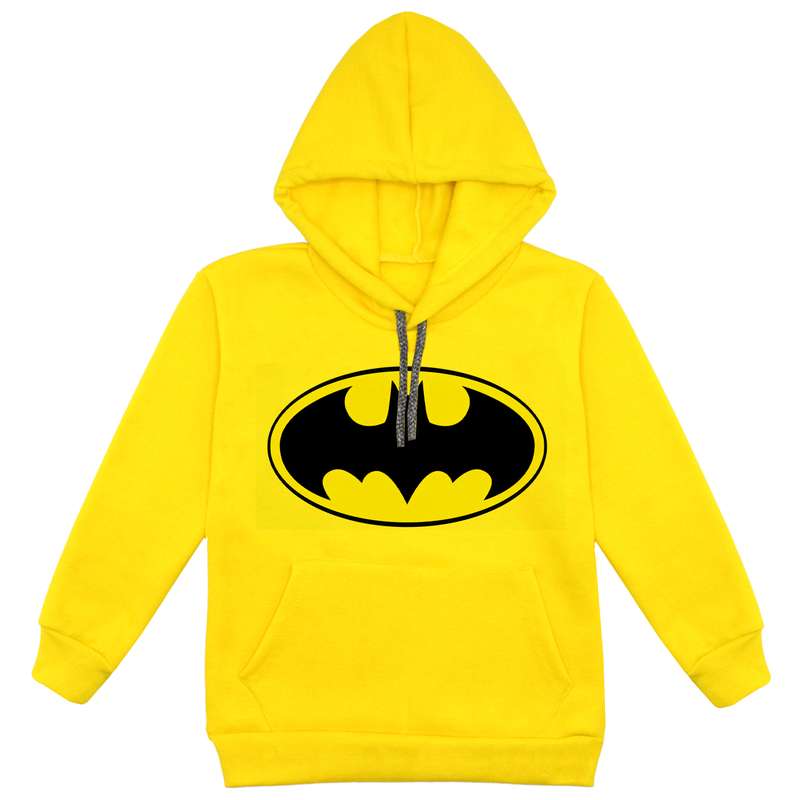 هودی پسرانه مدل بتمن F89 رنگ زرد
