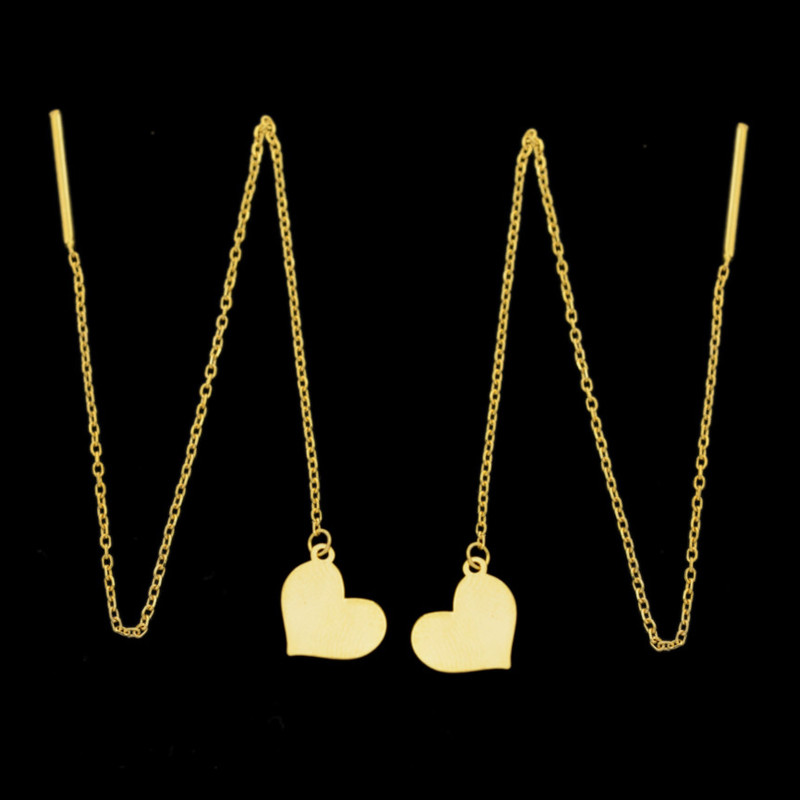 گوشواره طلا 18 عیار زنانه مدل قلب کد 99L