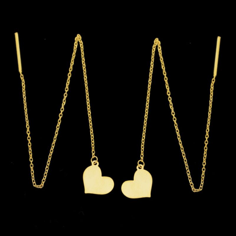 گوشواره طلا 18 عیار زنانه مدل قلب کد 99L -  - 2