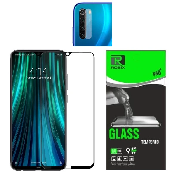 محافظ صفحه نمایش روبیکس مدل FL مناسب برای گوشی موبایل شیائومی Redmi Note 8 به همراه محافظ لنز دوربین