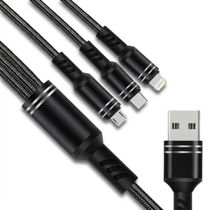 کابل تبدیل usb به micro usb-usb-c-لایتنینگ سمگپرس مدل دیتا پلاس طول یک متر