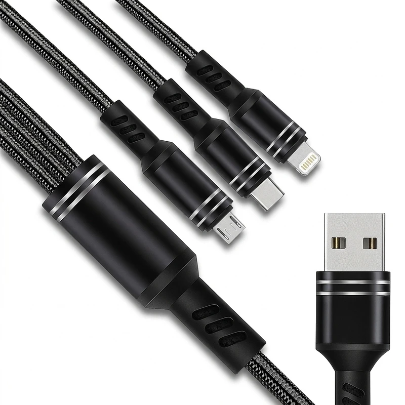 کابل تبدیل USB به micro USB / USB-C / لایتنینگ سمگپرس مدل دیتا پلاس طول یک متر
