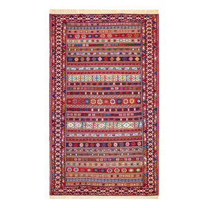 گلیم دستبافت دو و نیم متری طرح ترکمن کد V8