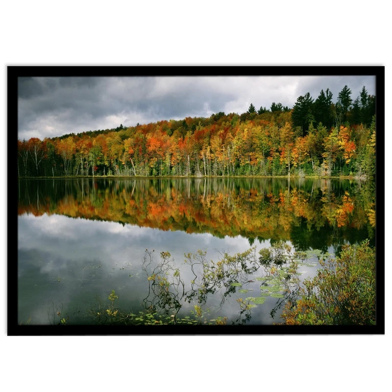 تابلو نوری بکلیت طرح طبیعت پاییز و دریاچه مدل B-S1092