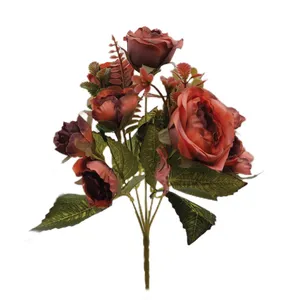 گل مصنوعی مدل رز سوخته 