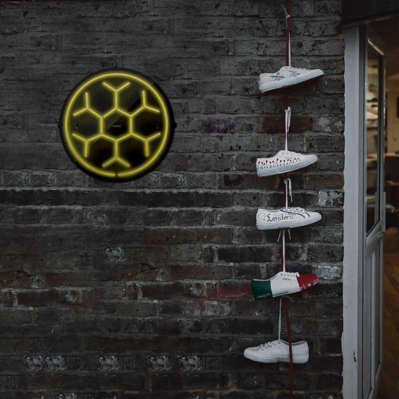 چراغ دیواری نئون دیزاین مدل Soccer-Ball-BL_YL