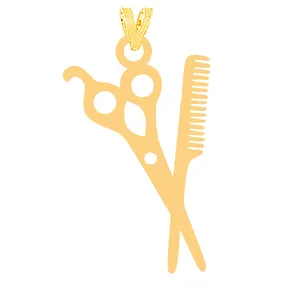 آویز گردنبند طلا 18 عیار زنانه کرابو مدل قیچی و شانه Kr31523