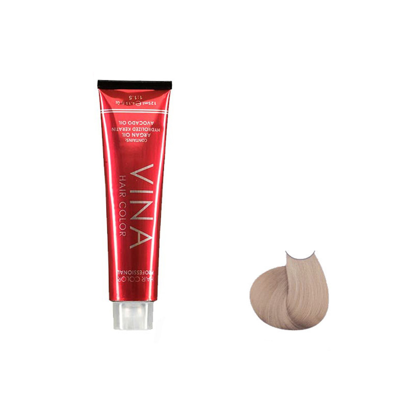 رنگ مو وینا شماره 12.8 حجم 125 میلی لیتر رنگ کراتینه پلاتینه بژ عروسکی