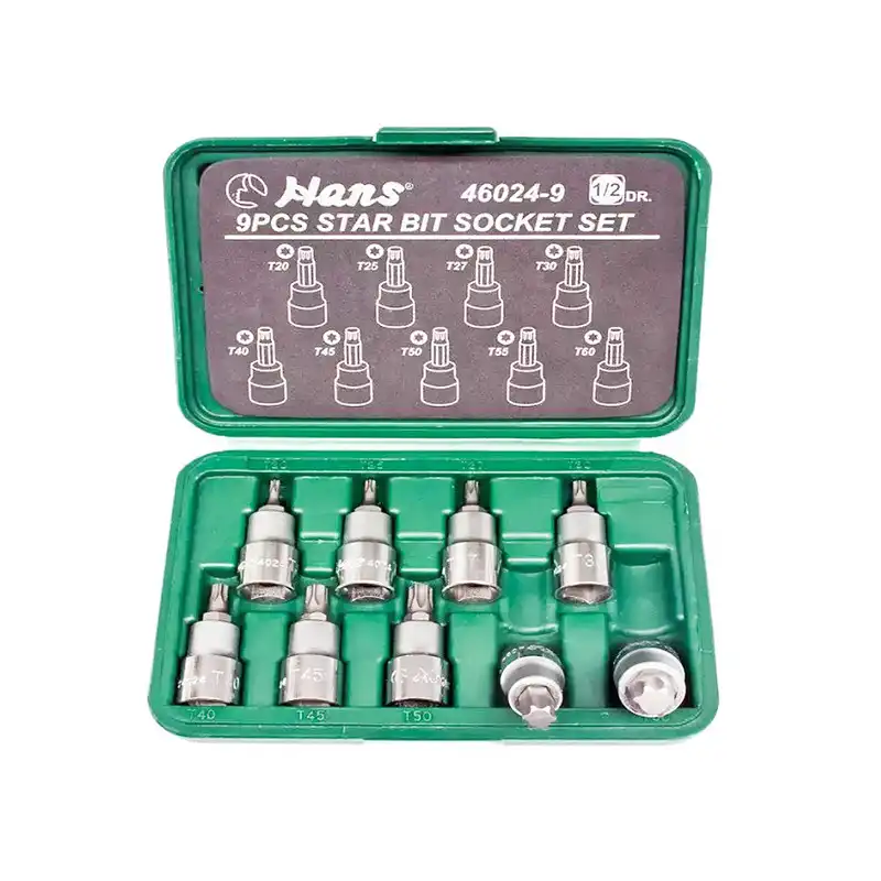 آچار بکس ستاره ای هنس مدل TP-9 مجموعه 9 عددی