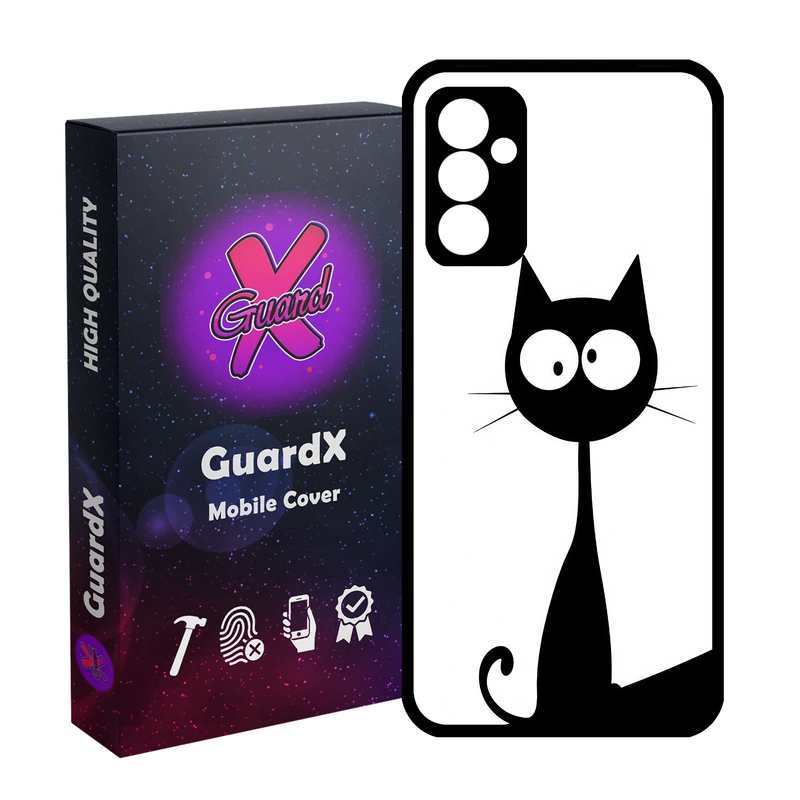 کاور گارد ایکس طرح گربه مدل Glass10728 مناسب برای گوشی موبایل سامسونگ Galaxy A55 / A55 5G
